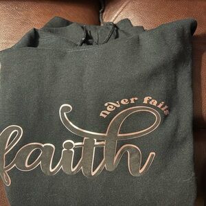 Black Sweatshirt with Faith Graphic